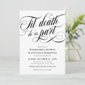 Swirly Til Death Do ons Part Elegant Gothic Weddin Kaart (Staand voorkant)