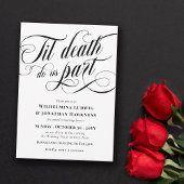 Swirly Til Death Do ons Part Elegant Gothic Weddin Kaart