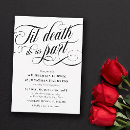 Swirly Til Death Do ons Part Elegant Gothic Weddin Kaart