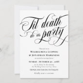 Swirly Til Death Do Us Party Elegant Gothic Weddin Kaart (Voorkant)