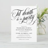 Swirly Til Death Do Us Party Elegant Gothic Weddin Kaart (Staand voorkant)