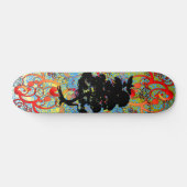 Swirly Tree met Vogels Skateboard (Horizontaal)
