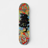 Swirly Tree met Vogels Skateboard (Voorkant)
