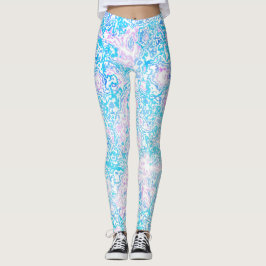 Swirly Trippy Groovy Hippie Boho Funky Marble Leggings