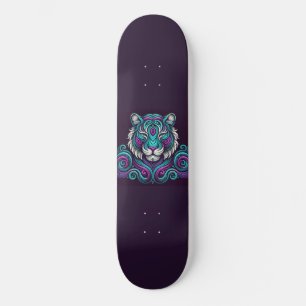 Swirly Turq & Paarse Tijger Persoonlijk Skateboard