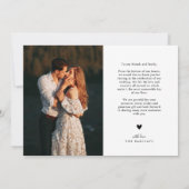 Swirly Typography Trouwfoto Dank u kaart (Achterkant)