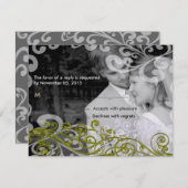 Swirly uw foto bruiloft reactie Kaart (Voorkant / Achterkant)