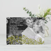 Swirly uw foto bruiloft uitnodiging (Staand voorkant)