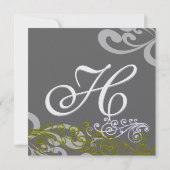 Swirly uw foto bruiloft uitnodiging (Achterkant)