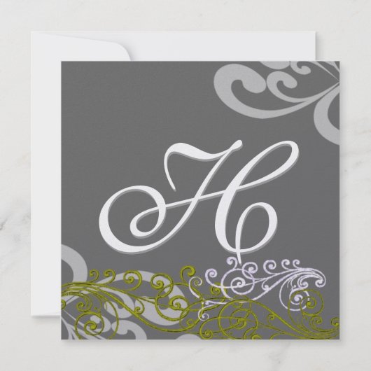 Swirly uw foto bruiloft uitnodiging (Achterkant)