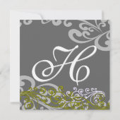 Swirly uw foto bruiloft uitnodiging (Achterkant)