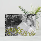 Swirly uw foto bruiloft uitnodiging (Staand voorkant)