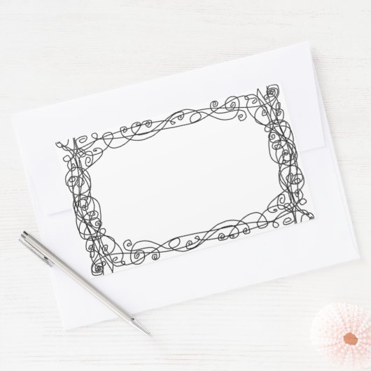 Swirly Vines Sticker Bookplate (Envelop)