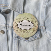 Swirly Welcome Ronde Button 4,0 Cm (In situ)