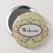 Swirly Welcome Ronde Button 4,0 Cm (Voorkant /achterkant)