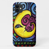 Swirly Whimsical Moon iphone case (Achterkant)