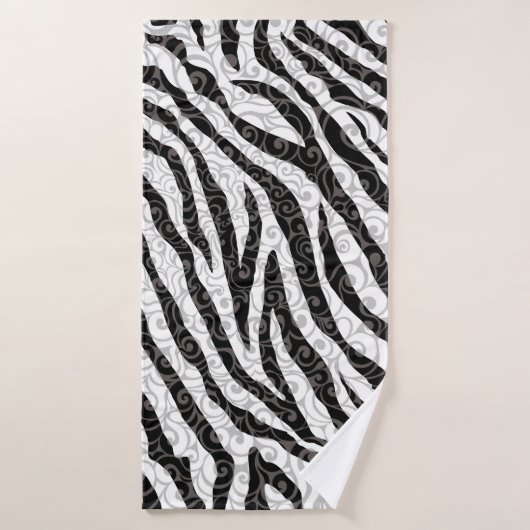 Swirly Zebra-ontwerp Badhanddoek (Badhanddoek)