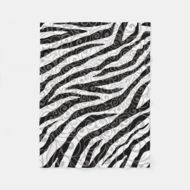 Swirly Zebra-ontwerp Fleece Deken