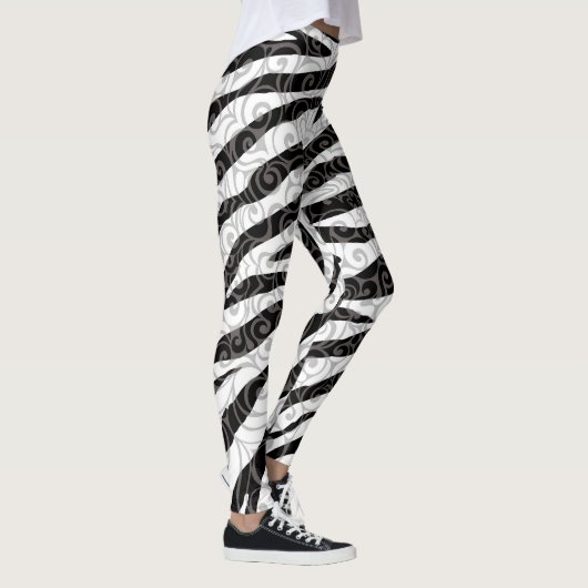 Swirly Zebra-ontwerp Leggings (Rechts)