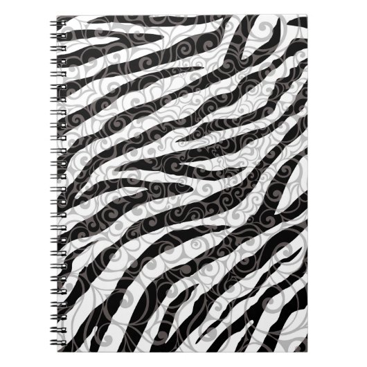 Swirly Zebra-ontwerp Notitieboek (Voorkant)