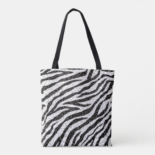 Swirly Zebra-ontwerp Tote Bag (Achterkant)