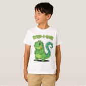 Swish-A-Saur Cute Iguana Dinosaur with Striped Swi T-shirt (Voorkant volledig)