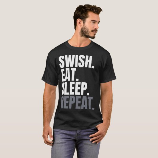 Swish Eat Sleep Herhaal T-shirt (Voorkant volledig)