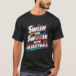 Swish en swoosh met basketbal, sport T-shirts