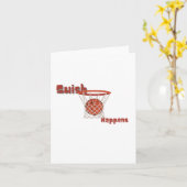 Swish Happens Basketbal Ontwerp Kaart (Gele Bloem)