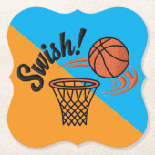 Swish Slam Dunk:  basketbalstijl Kartonnen Onderzetters (Voorkant)