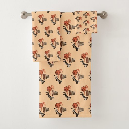 Swish Slam Dunk: Oude Basketballstijl Bad Handdoek (Insitu)