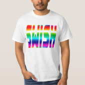 Swish with regenboogkleurige letters. t-shirt (Voorkant)