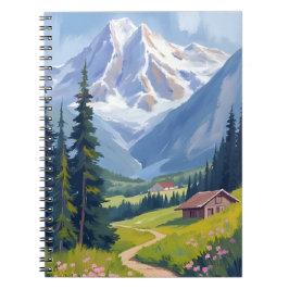 Swiss Alps Mountain Hillside Switzerland Art Notitieboek