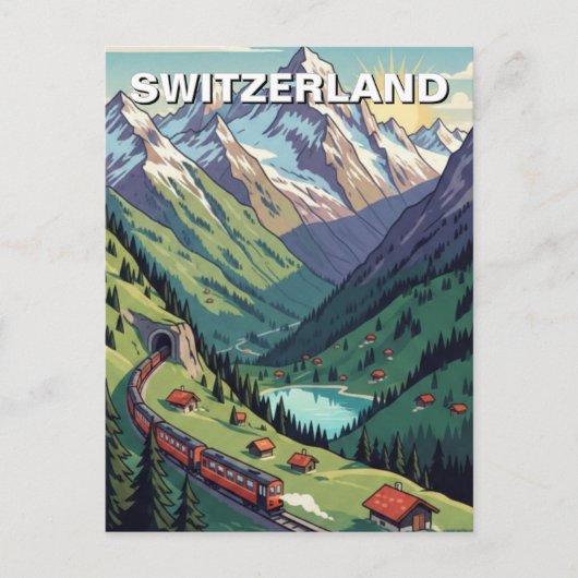 Swiss Alps Switzerland Travel Briefkaart (Voorkant)