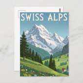Swiss Alps Travel Briefkaart (Voorkant / Achterkant)