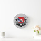 Swiss-American Shield Flag Ronde Klok (Huis)