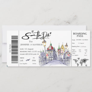 Swiss Boarding Pass Save the Date ticket Kaart