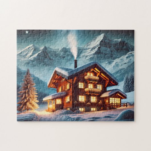 Swiss Chalet Starry Alps Cabin Legpuzzel (Horizontaal)