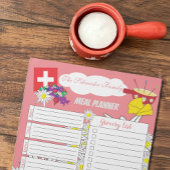 Swiss Cheese Fondue Edelweiss Meal Planner-laptop Notitieblok