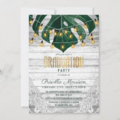 Swiss Cheese Leaf String Lights Kant Afstuderen Kaart (Voorkant)