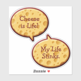 Swiss Cheese Speech Bubbles Sticker Set