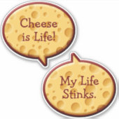 Swiss Cheese Speech Bubbles Sticker Set (Voorkant)