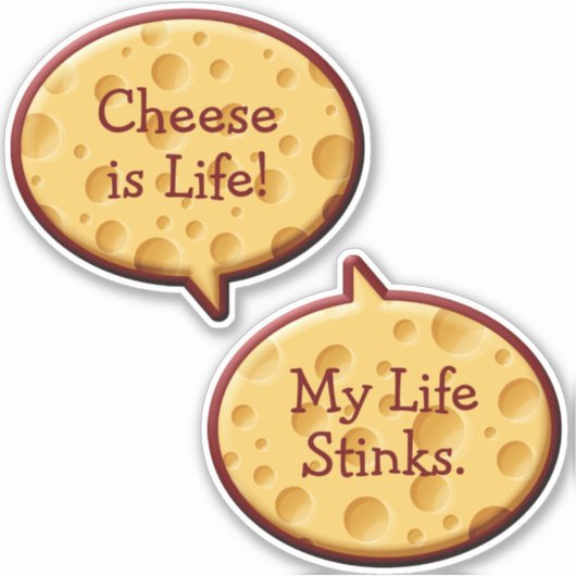 Swiss Cheese Speech Bubbles Sticker Set (Voorkant)