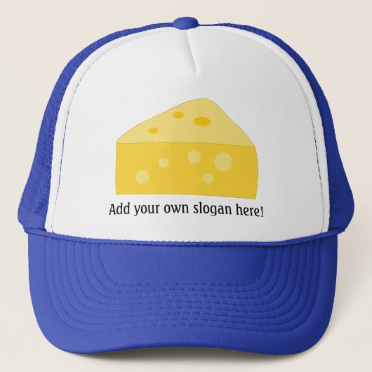 Swiss Cheese Wedge Afbeelding met gepersonaliseerd Trucker Pet (Voorkant)