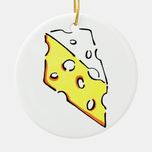 SWISS CHEESE WEDGE ROUND ORNAMENT (Voorkant)