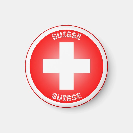 Swiss Cross Suisse Circle Shape Magneet (Voorkant)