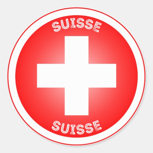 Swiss Cross Suisse Circle Shape Ronde Sticker (Voorkant)