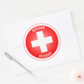Swiss Cross Suisse Circle Shape Ronde Sticker (Envelop)