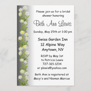 Swiss Edelweiss Flowers Bridal Shower Uitnodiging