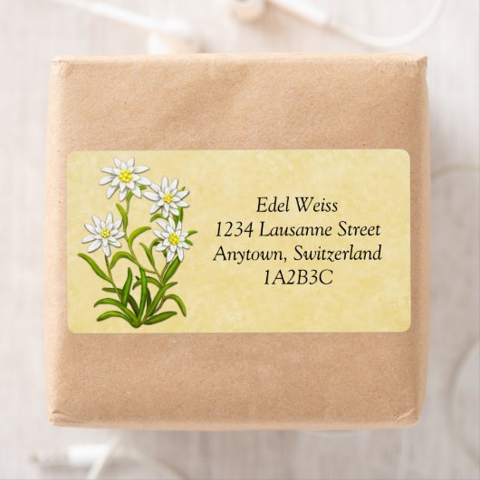 Swiss Edelweiss Flowers  Label (Insitu)